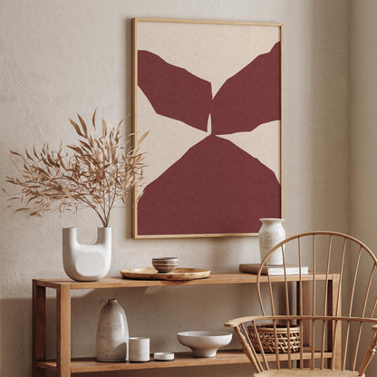Burgundy Abstract Shape Poster