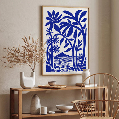 Blue Tropical Wall Art – Landscape Nature Print