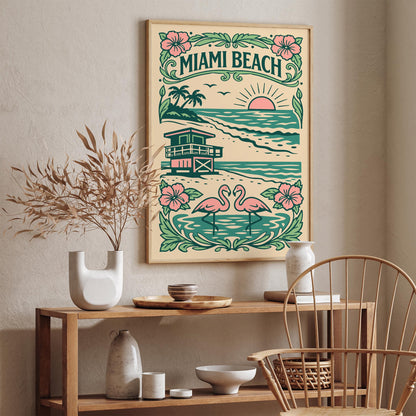 Miami Beach Girly Poster