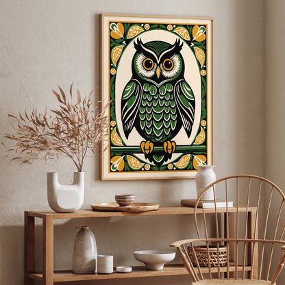 Farmhouse Wall Decor - Bohemian Owl Portrait Poster