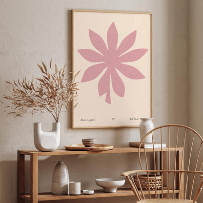 Pink Abstract Minimalist Cut Outs Wall Art