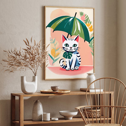 Cute Cat Wall Art Jungle Umbrella