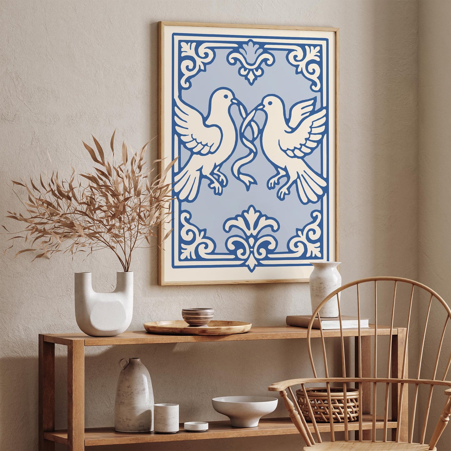 Rococo Love Doves Poster Print