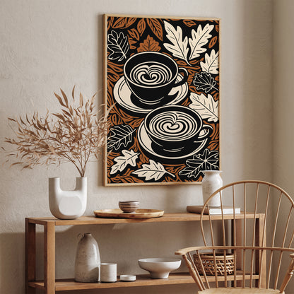 Autumn Coffee Art – Kitchen Wall Decor