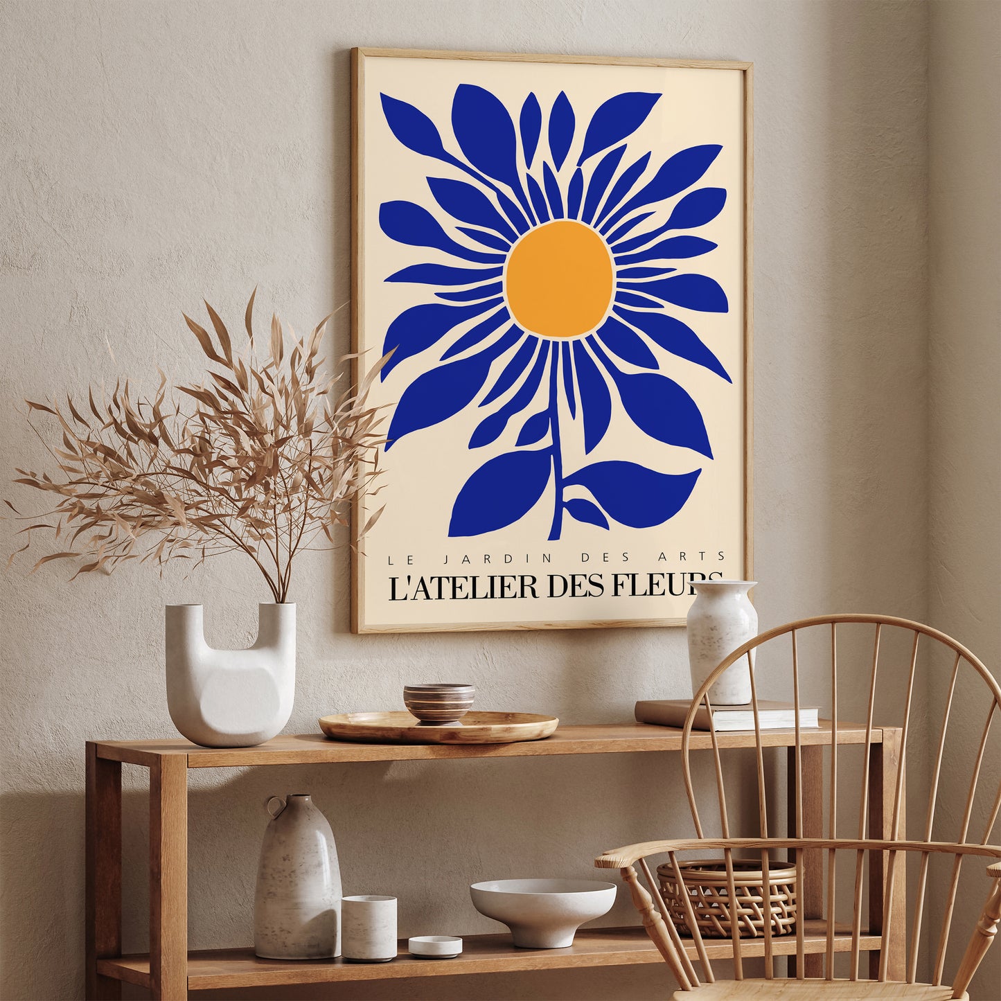 Cobalt Blue Flower French Art Print