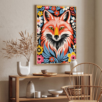 Colorful Boho Chic Fox Art Print