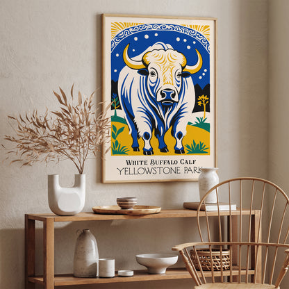 White Buffalo Calf Yellowstone Park 2024 Poster