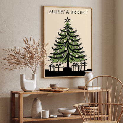 Minimalist Christas Tree Art Print 2024