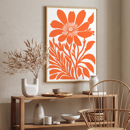 Orange Big Flower Wall Art
