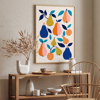 Colorful Pears Fruit Art Print