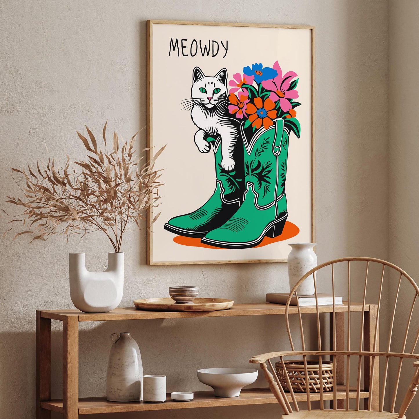 Meowdy Cat Cowboy Poster