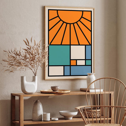 Modern Aesthetic Sun Bauhaus Poster