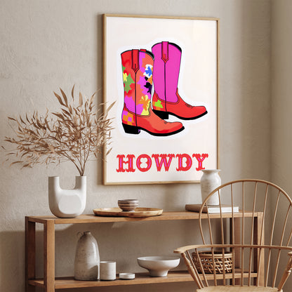 Horwy - Cute Cowgirl Pink Shoes Poster