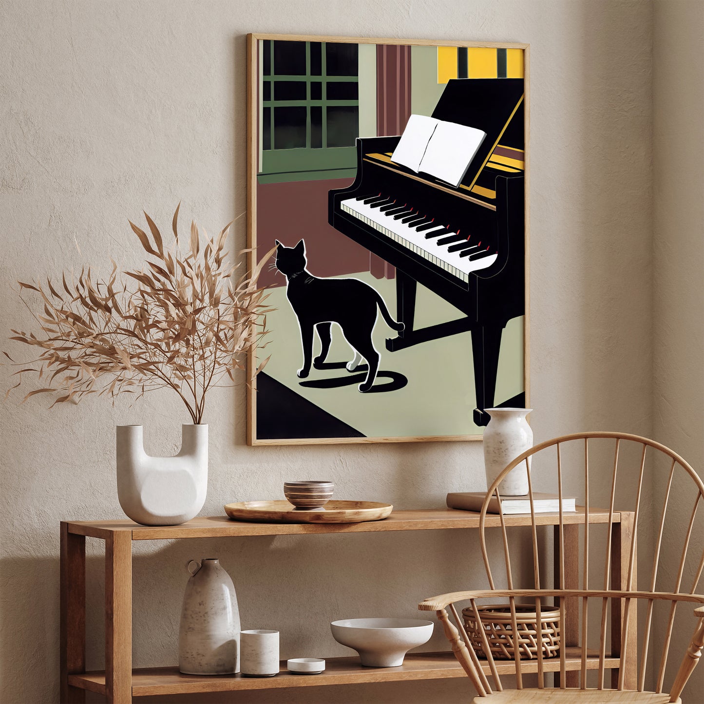 Pianist Cat Art Print