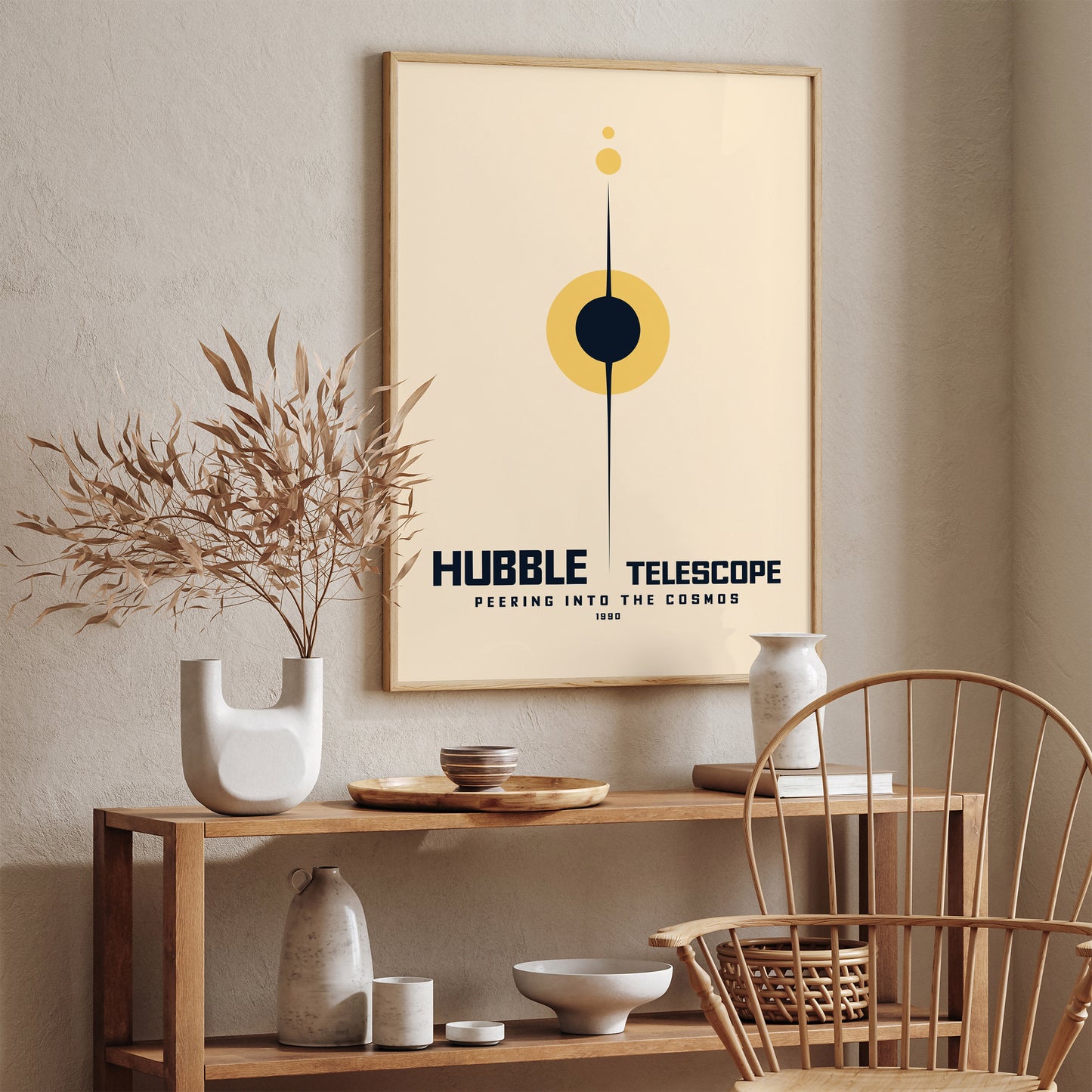 Hubble Telescope Minimalist Space Poster