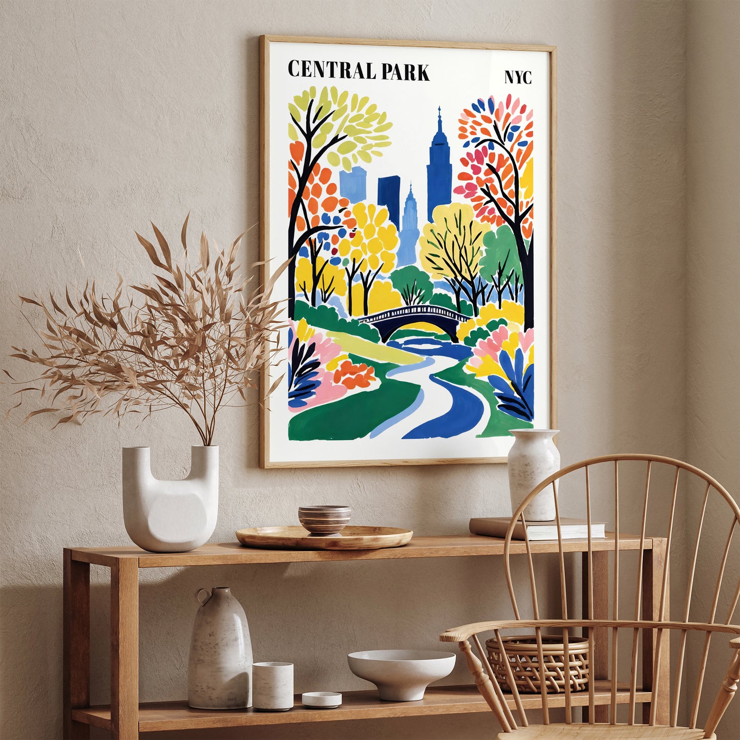 Central Park NYC Colorful Art Print