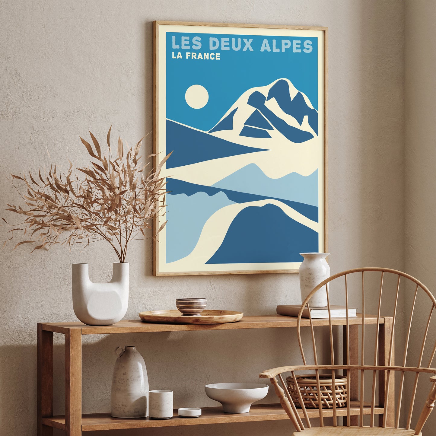 Les Deux Alpes Mountains Minimal Poster