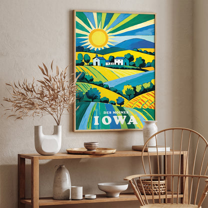 Iowa Retro Travel Art Print