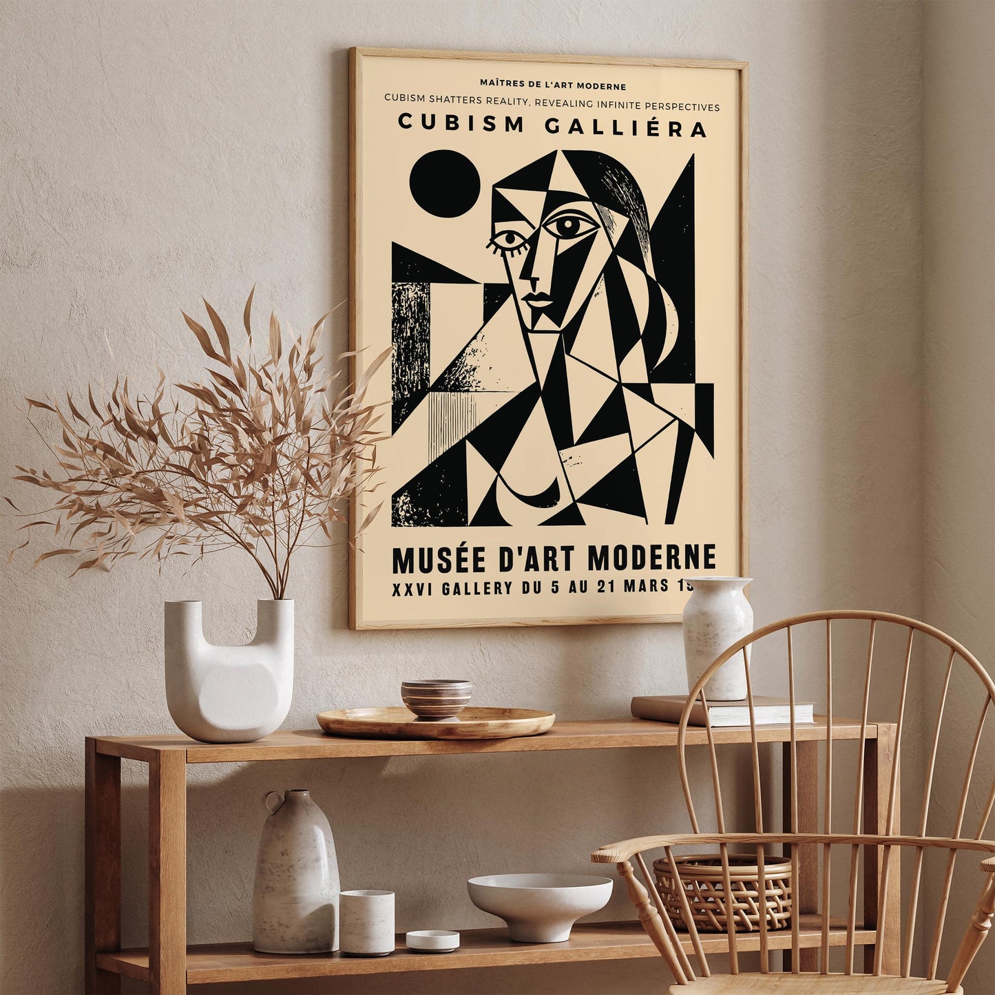 Vintage Cubism Exhibition Poster Print