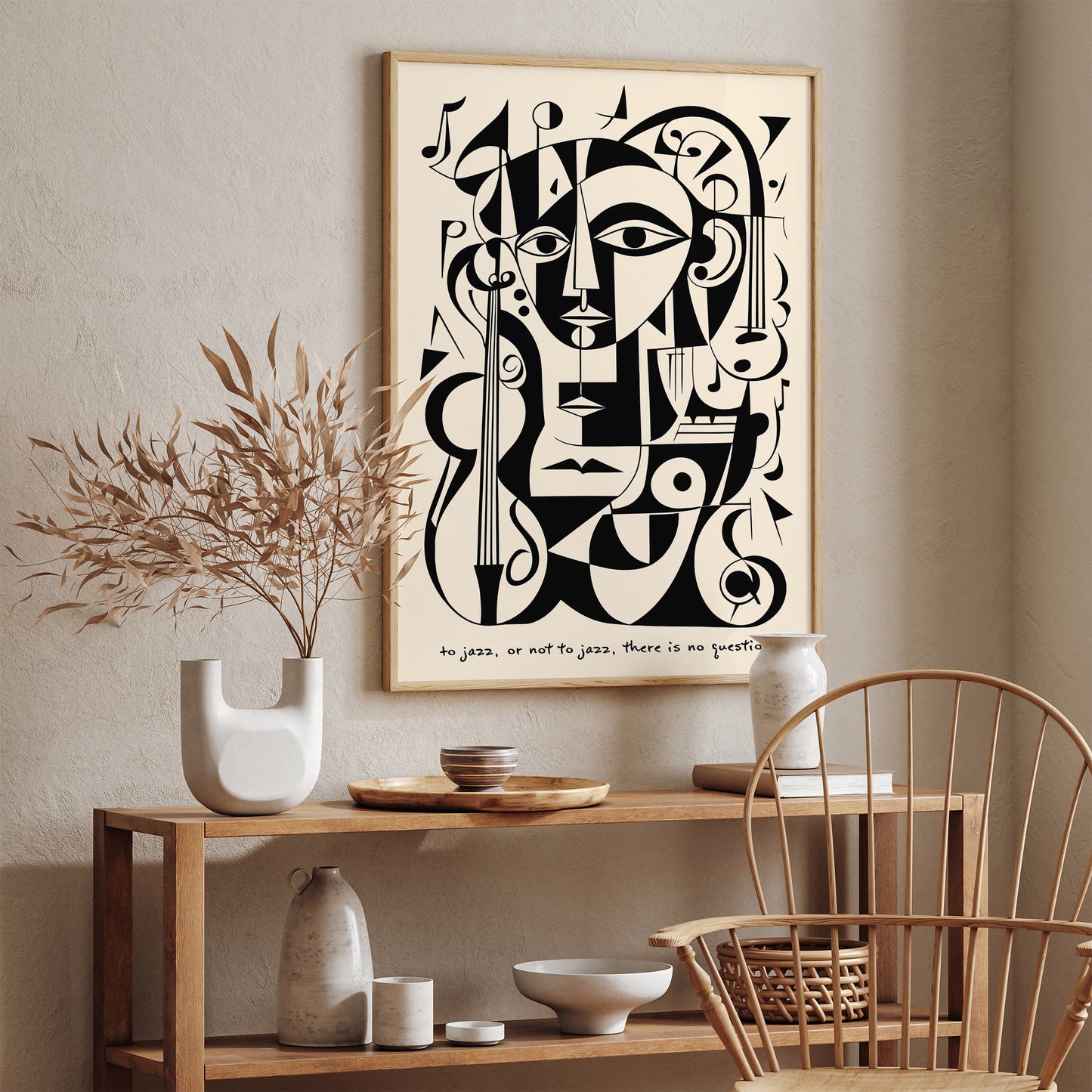 Jazz Quote Music Cubism Poster
