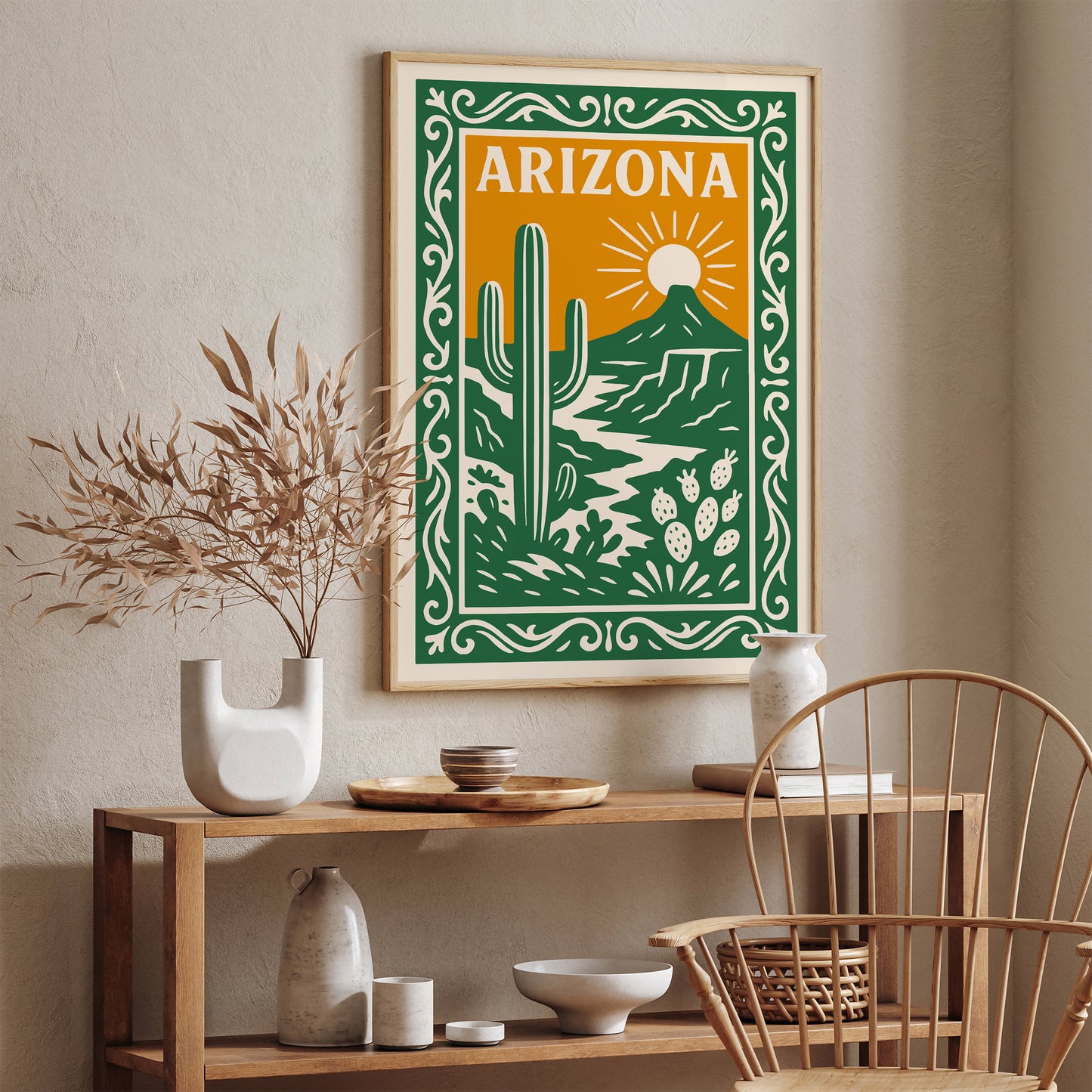 Arizona Green Travel Poster – Vintage Travel Art