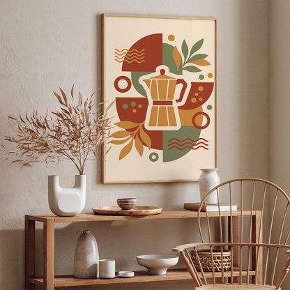 Moka Pot Coffee Art Poster