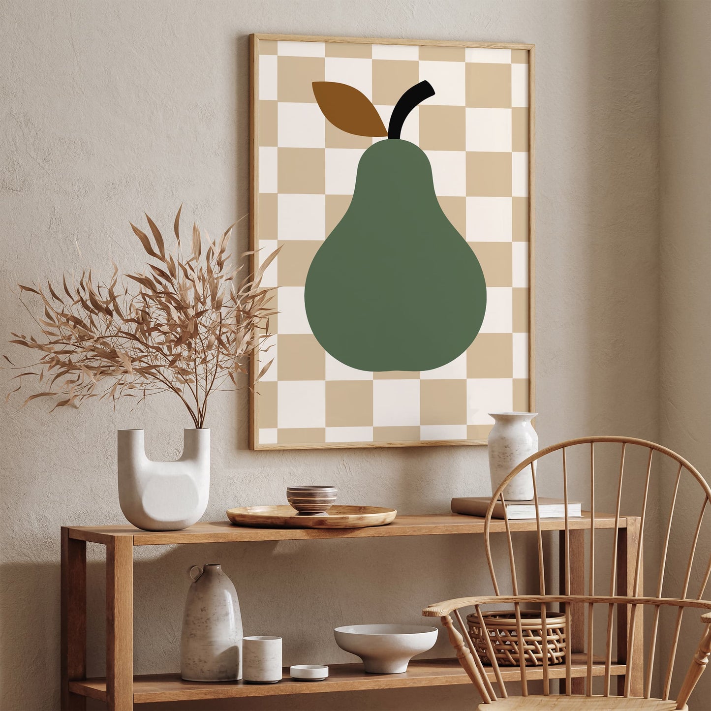 Green Pear Fruit Poster – Scandinavian Style Wall Art