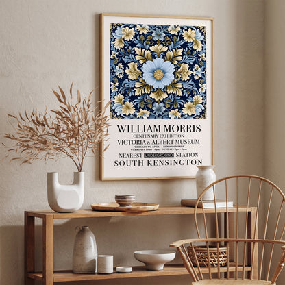 W. Morris Blue Floral Victorian Art Print