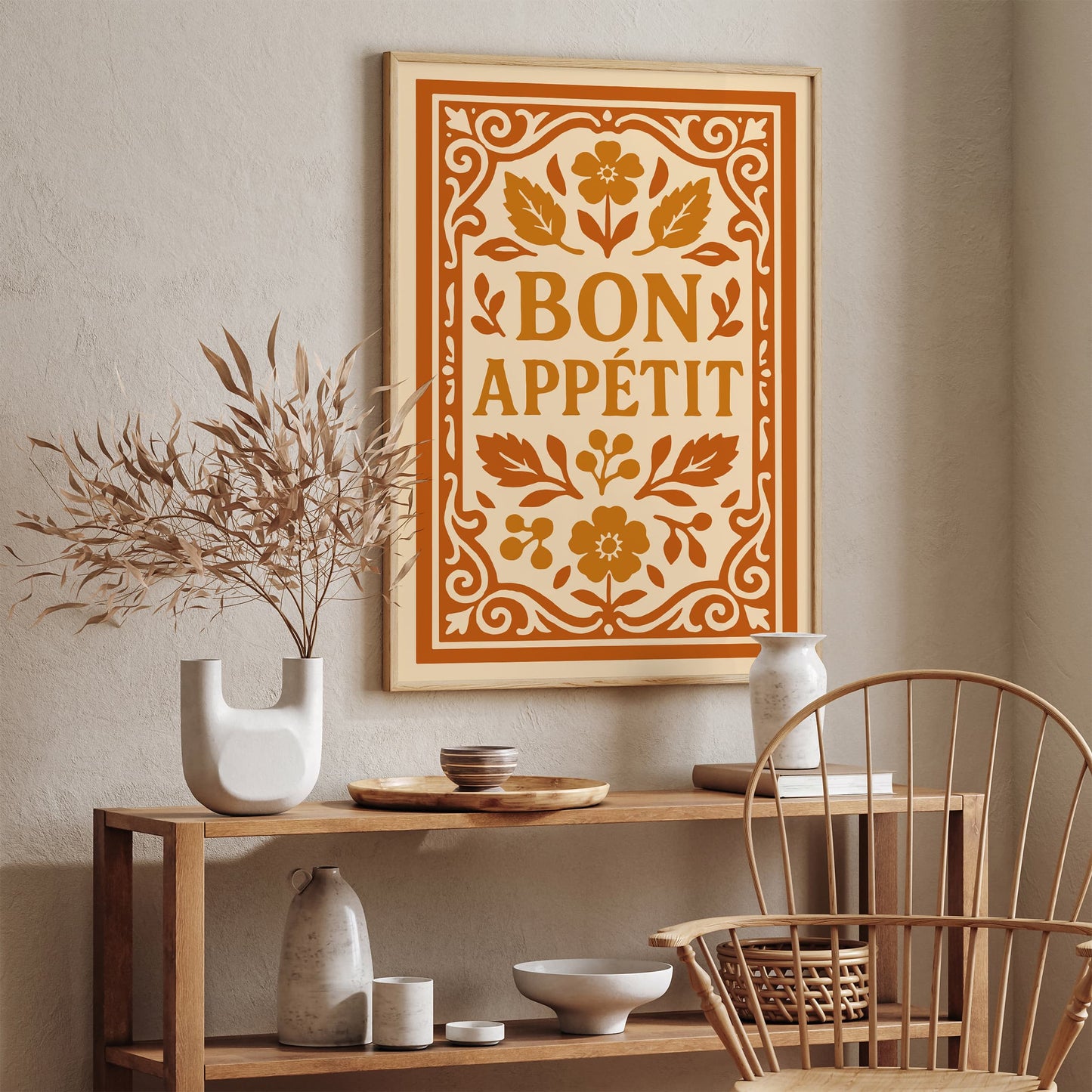 Bon Appetit Quote Wall Art - Kitchen Rococo Wall Decor