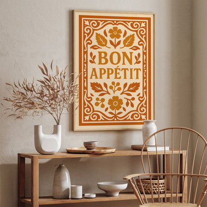 Bon Appetit Quote Wall Art - Kitchen Rococo Wall Decor