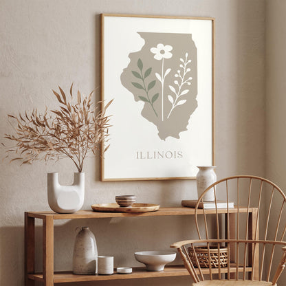 Illinois Minimalist Travel Poster