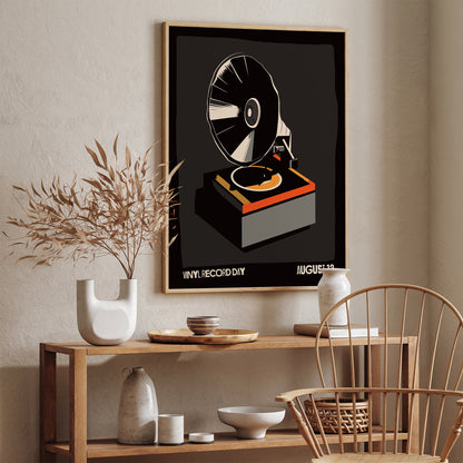 Vinyl Record Day - Gramophone Black Poster