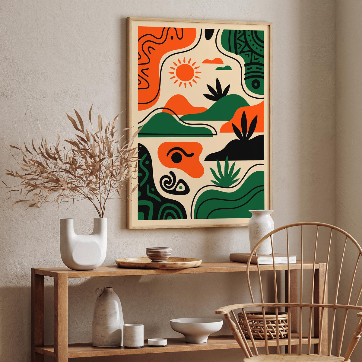 Vibrant Abstract Landscape Art Poster