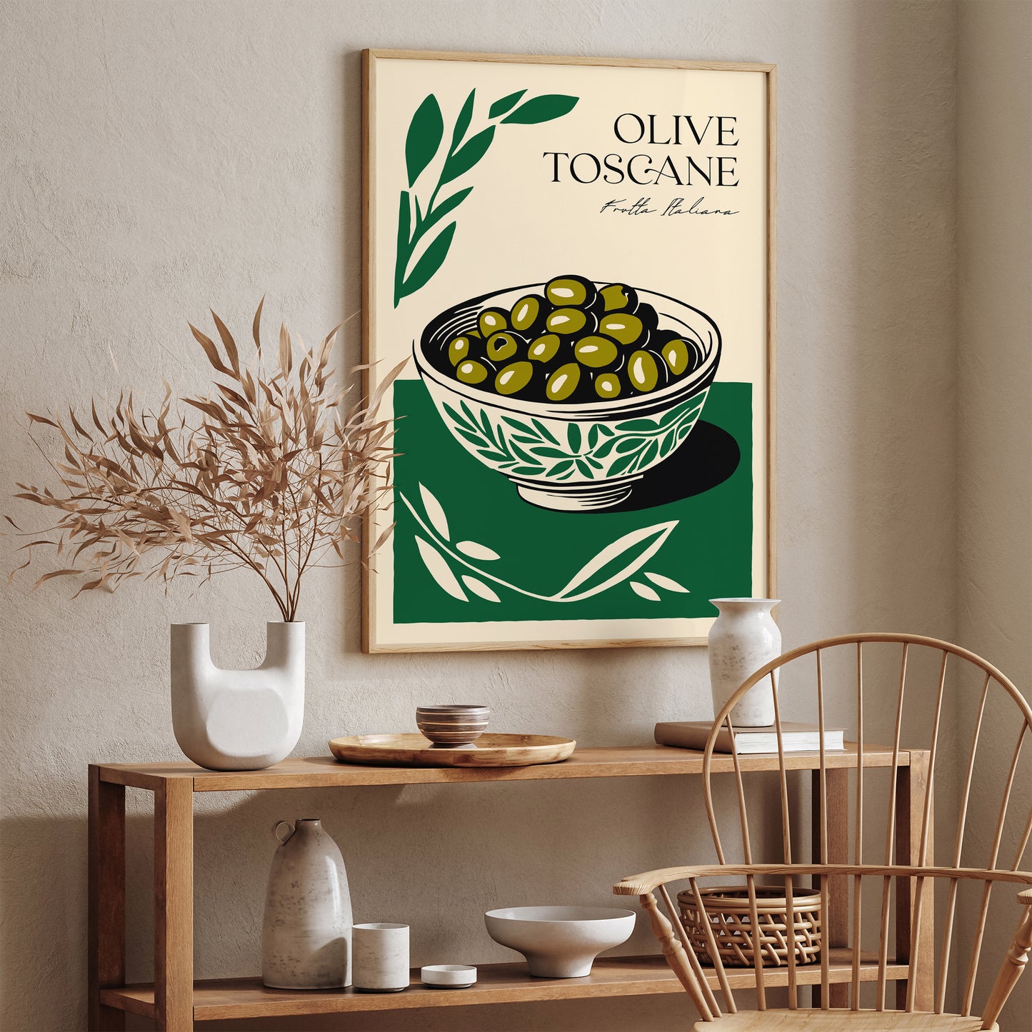 Frutta Italiana Olive Toscane Retro Poster