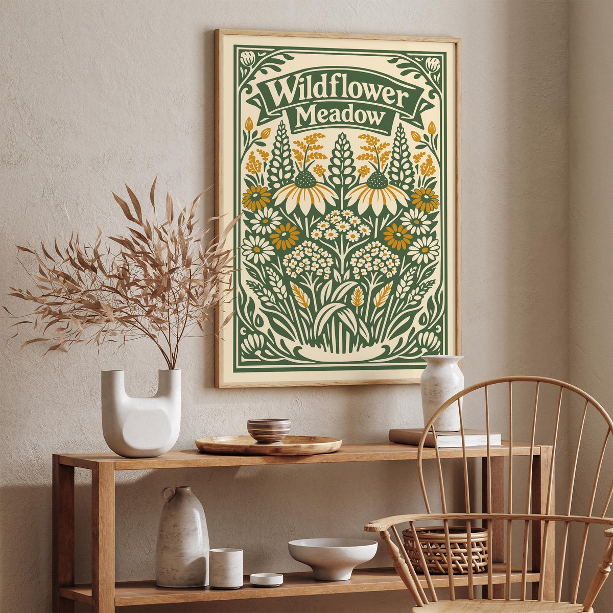 Wildflower Meadow Botanical Nature Art Poster