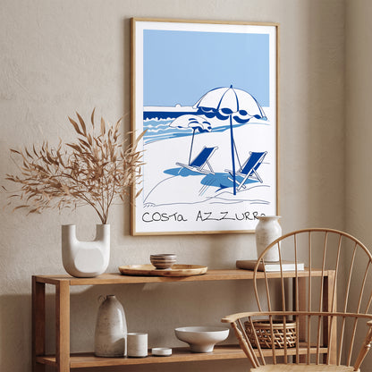 Costa Azzurra Travel Poster