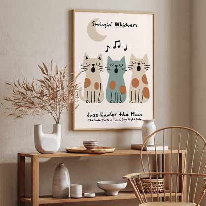 Jazz Night with Funny Singing Cats Poster