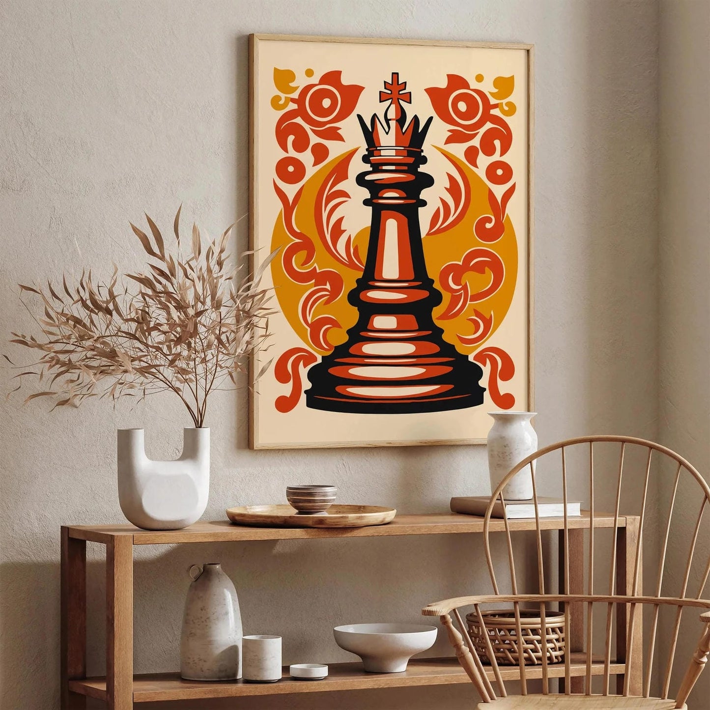 Abstract Chess Print – Stylish Strategy Poster