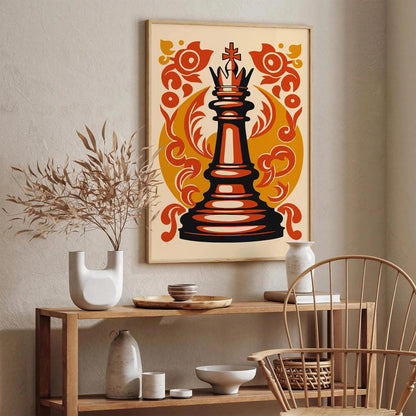 Abstract Chess Print – Stylish Strategy Poster