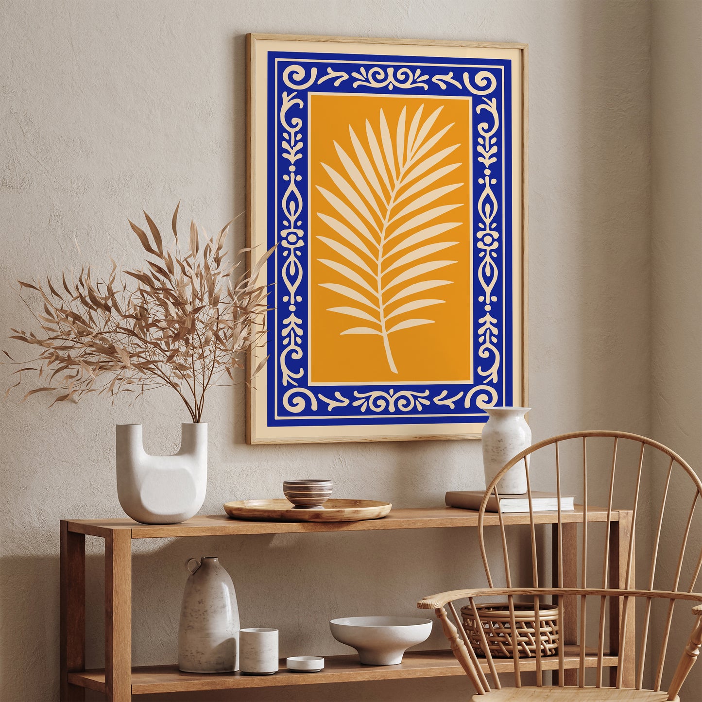 Palm Leaf Botanical Wall Art Print - Tropical Home Decor Poster
