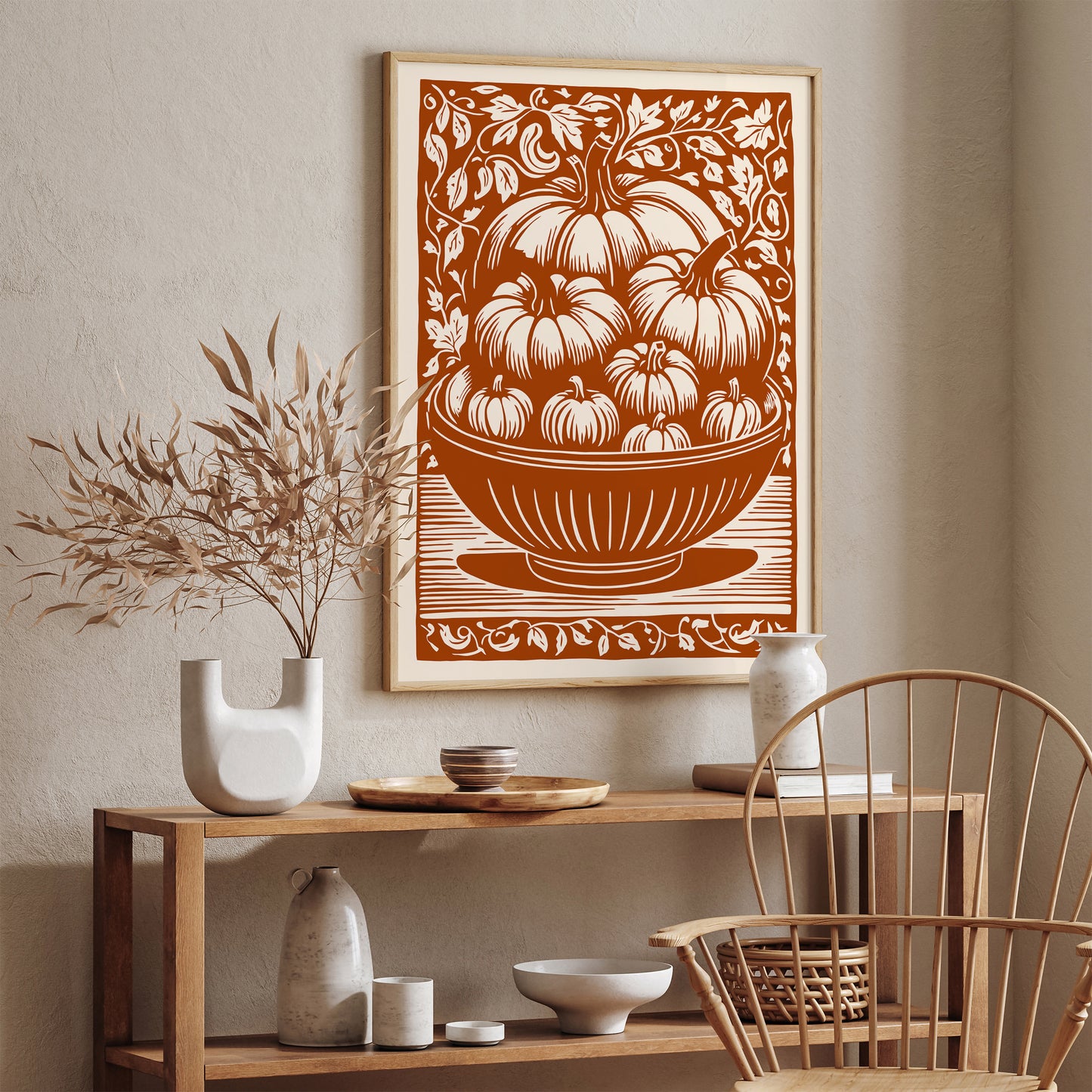 Rustic Pumpkin Burnt Orange Poster