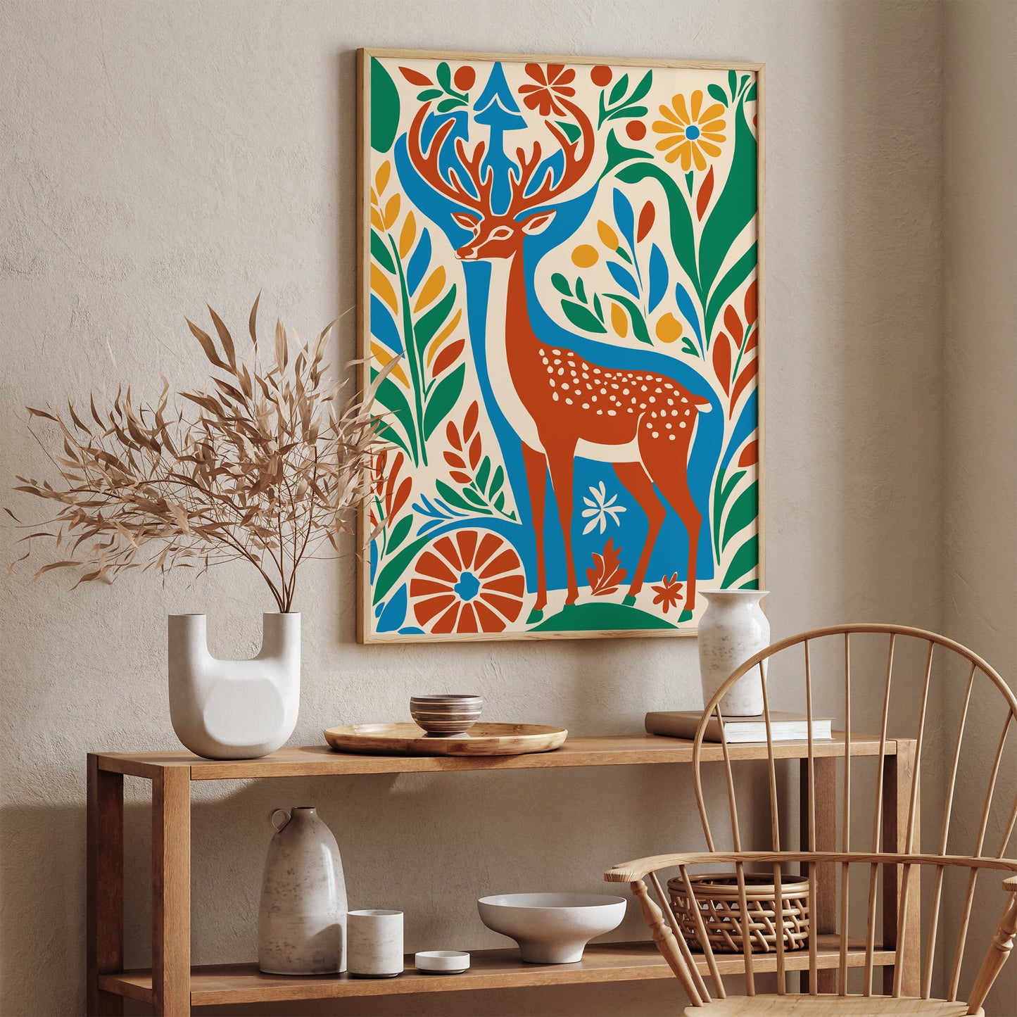 Deer Cut Outs Retro Wall Art