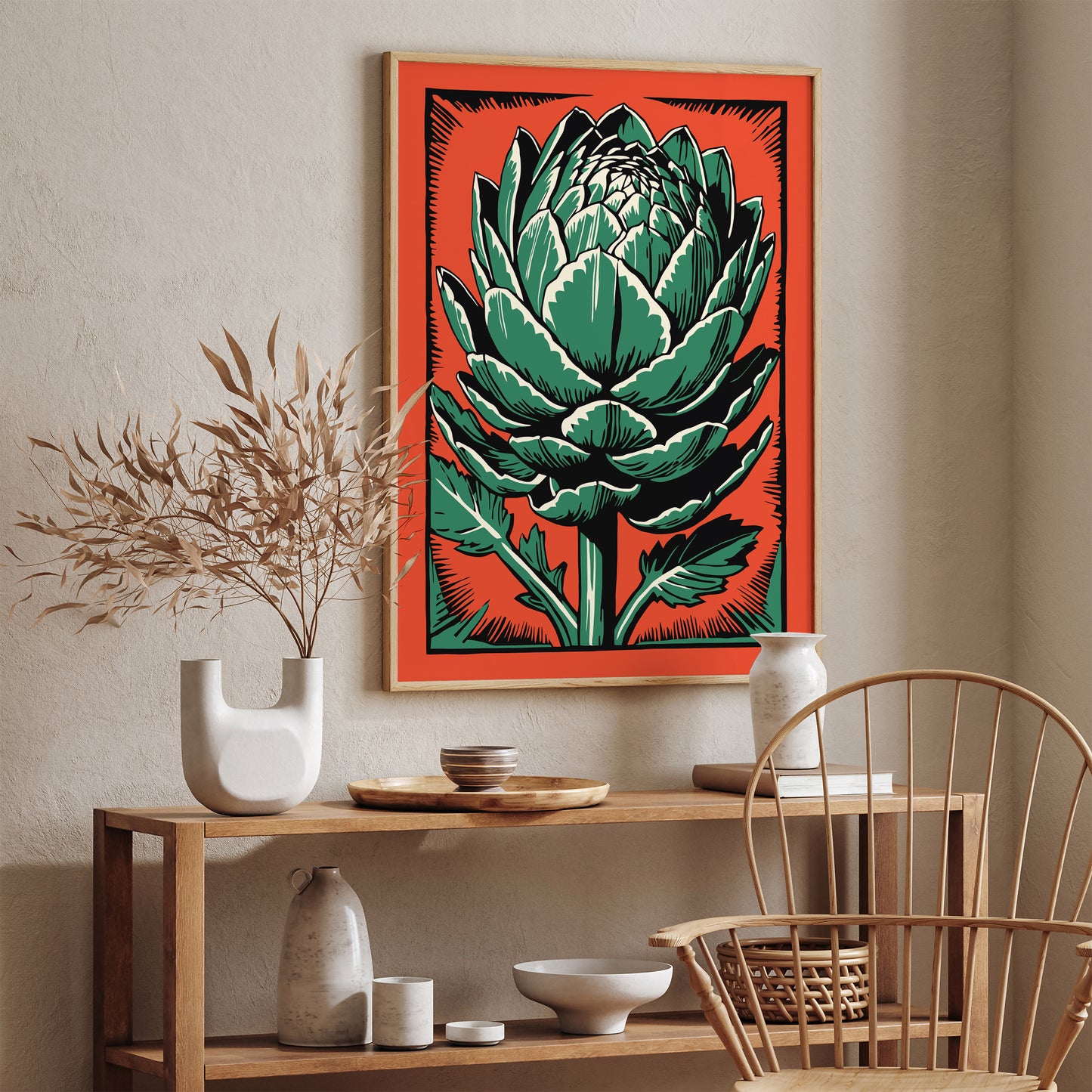 Red Vintage Artichoke Wall Art