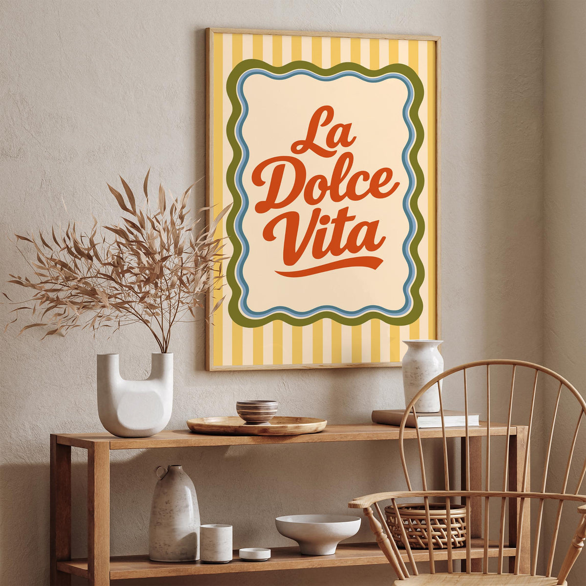 Retro La Dolce Vita Quote Poster