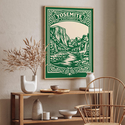 Yosemite National Park Poster - Vintage Travel Art Print