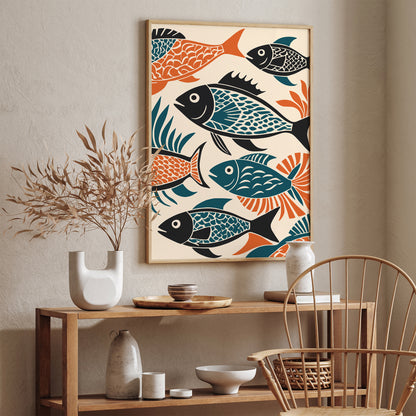 Fish Retro Kitchen Wall Art