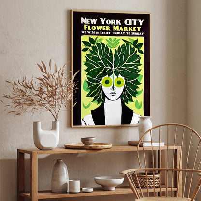 NYC Flower Market Retro Poster