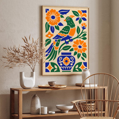 Bohemian Mexican Parrot Jungle Poster