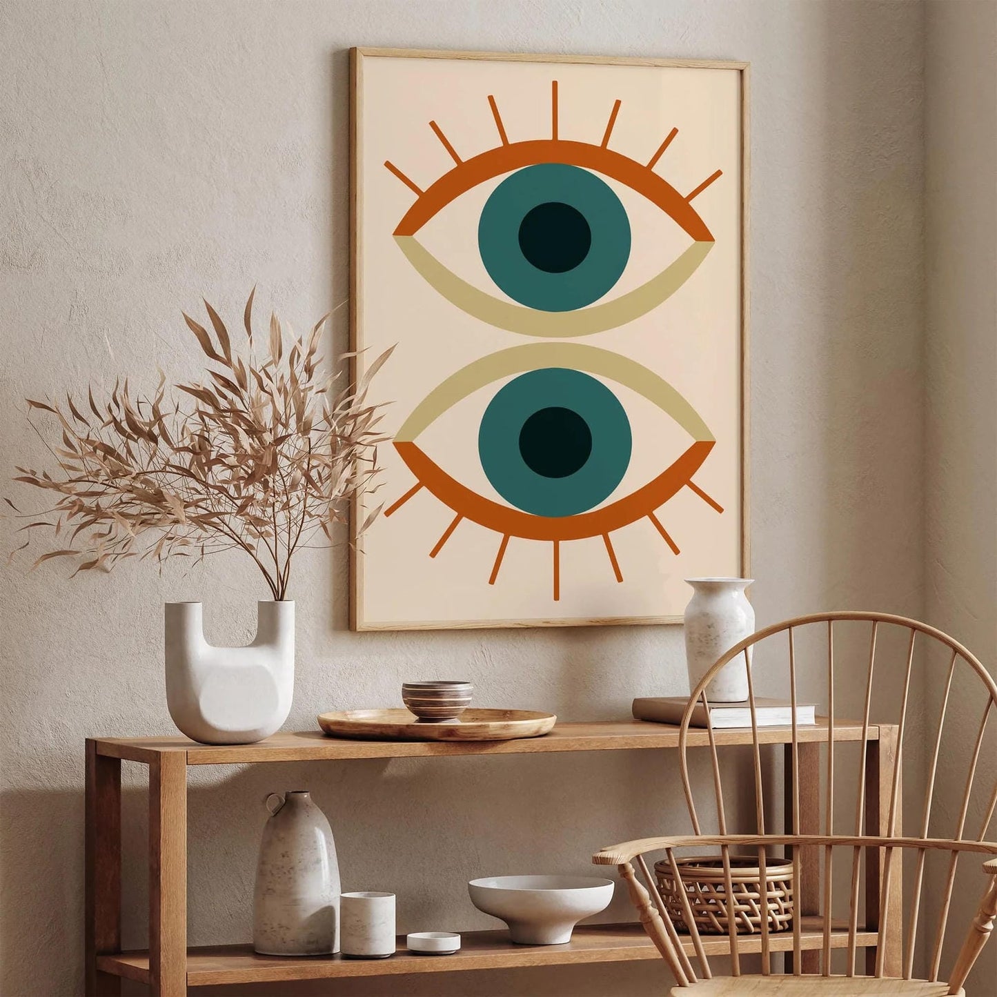 Retro Abstract Eyes Poster