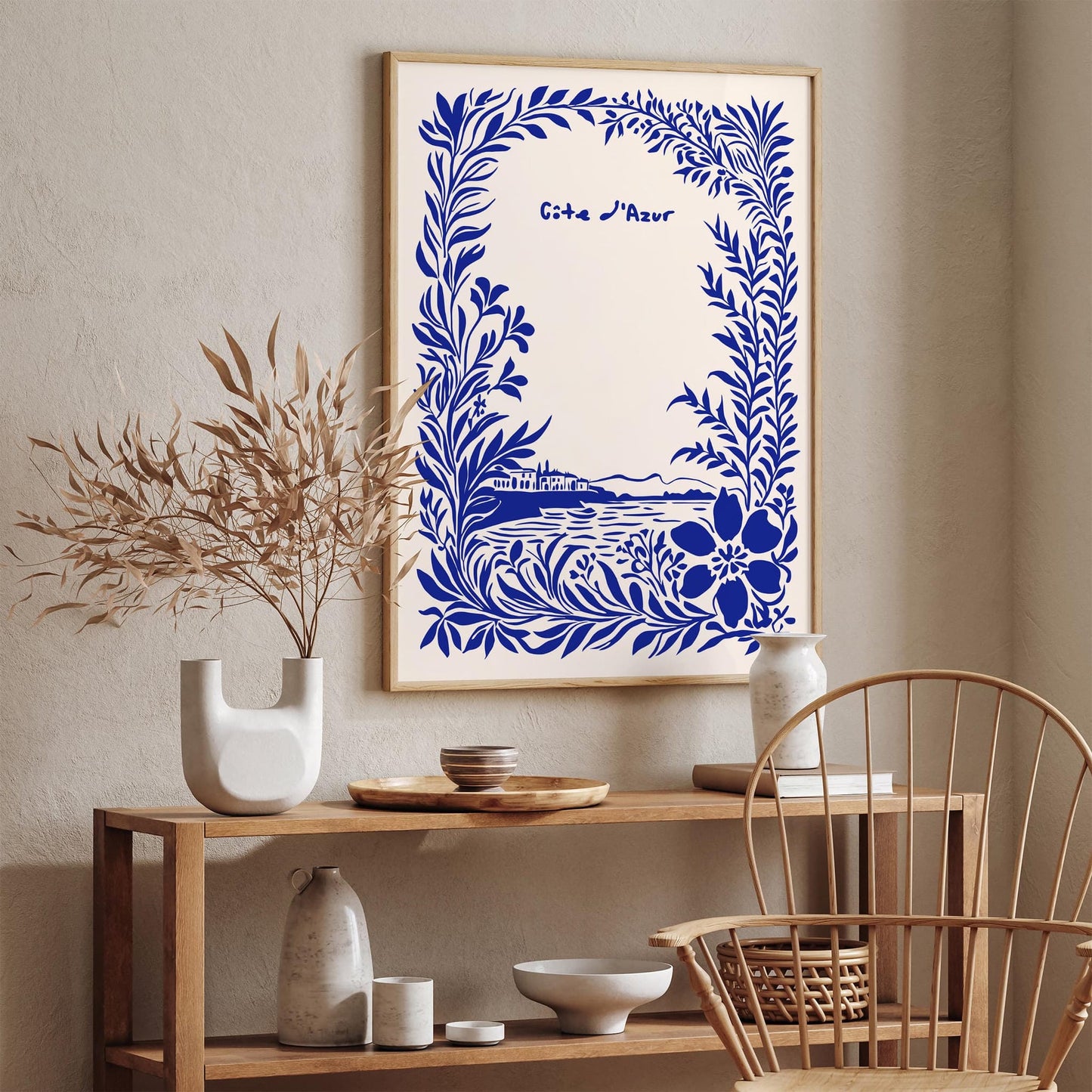 Cote d Azur Blue Travel Poster 2025